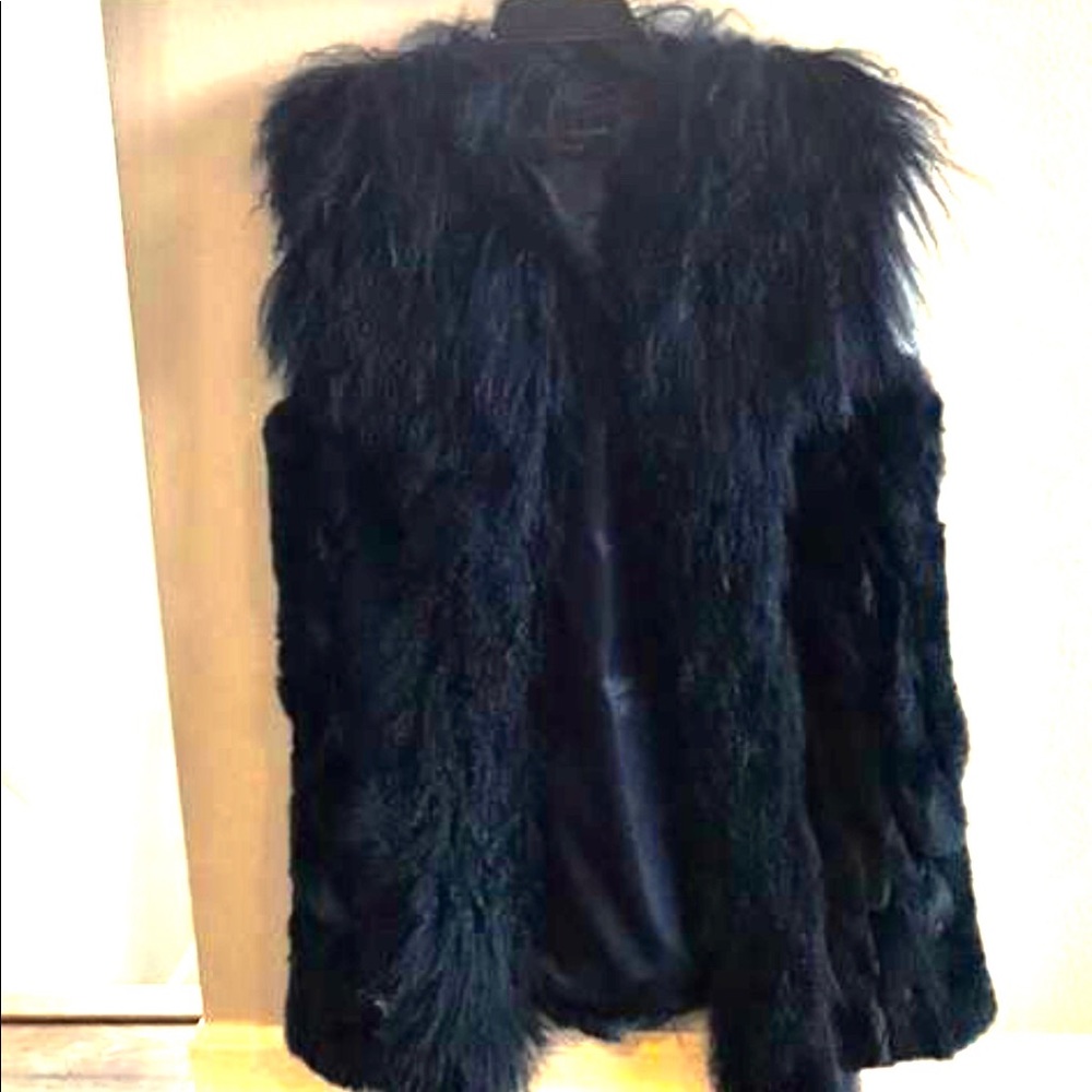 Linda Richards Genuine Fur Vest in TEAL